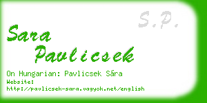 sara pavlicsek business card